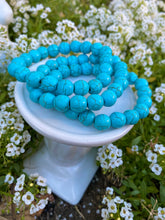 Load image into Gallery viewer, Turquoise/ Blue Howlite Crystal Bracelets