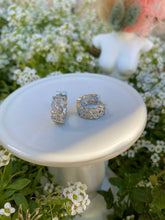 Load image into Gallery viewer, Icey Chained Silver Huggies