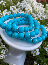Load image into Gallery viewer, Turquoise/ Blue Howlite Crystal Bracelets