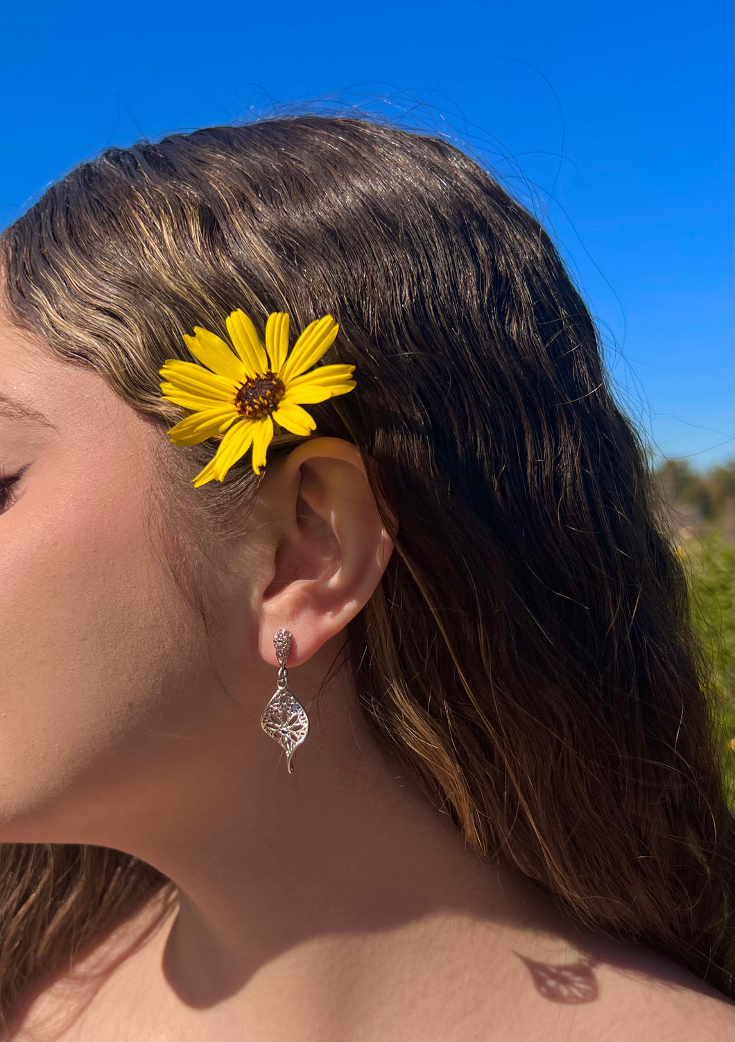 Spanish Flower Twisty Earrings