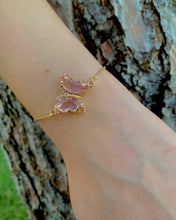 Load image into Gallery viewer, Rosey Butterfly Cinched Bracelet
