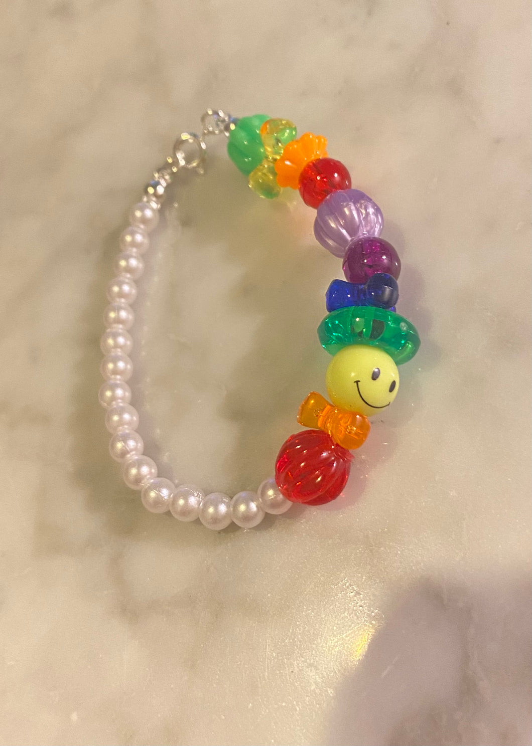 Rainbow & Pearl Bracelet